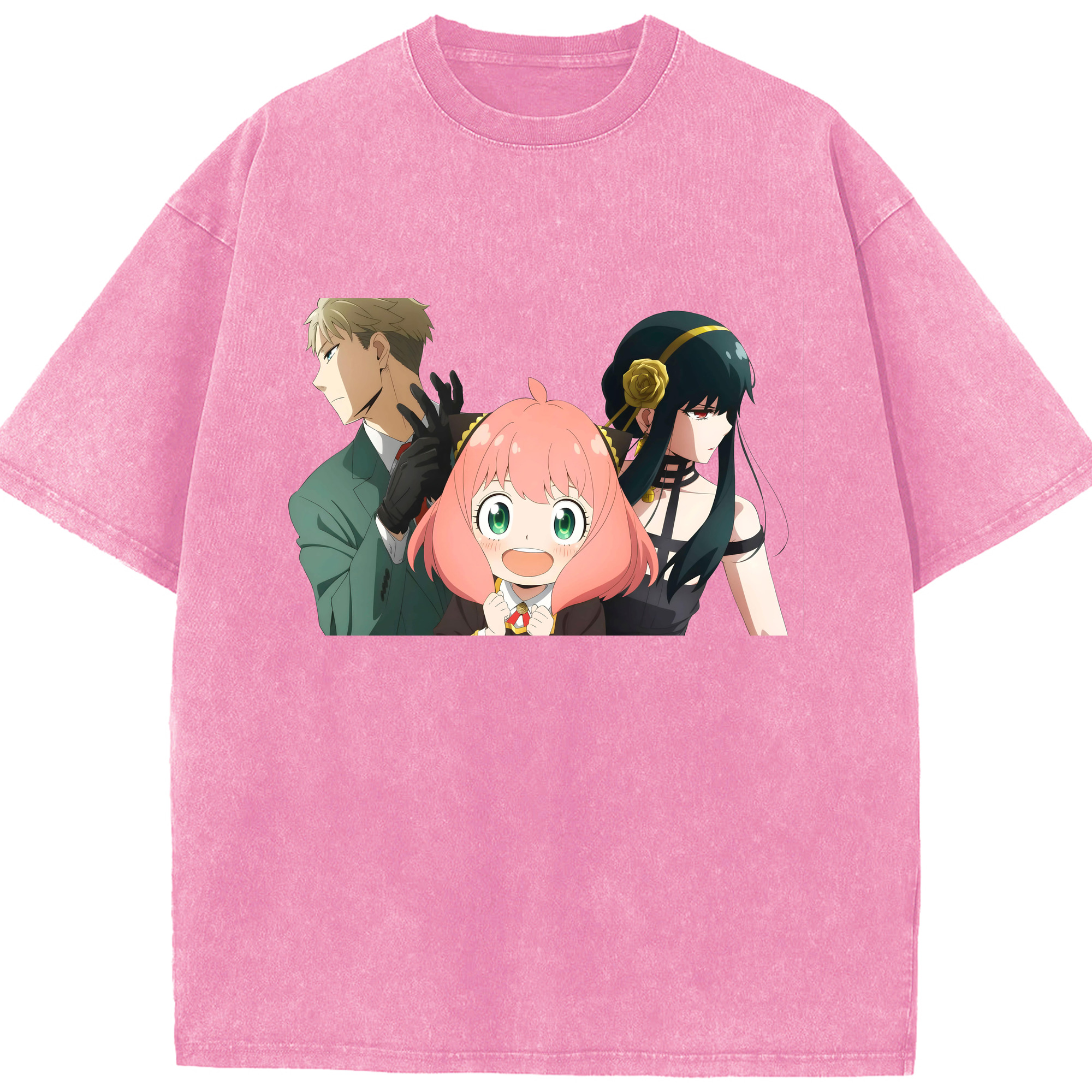 （画像用） SPY×FAMILY间谍家家酒 綿100% ヴィンテージ風 半袖Tシャツ（フロントプリント）